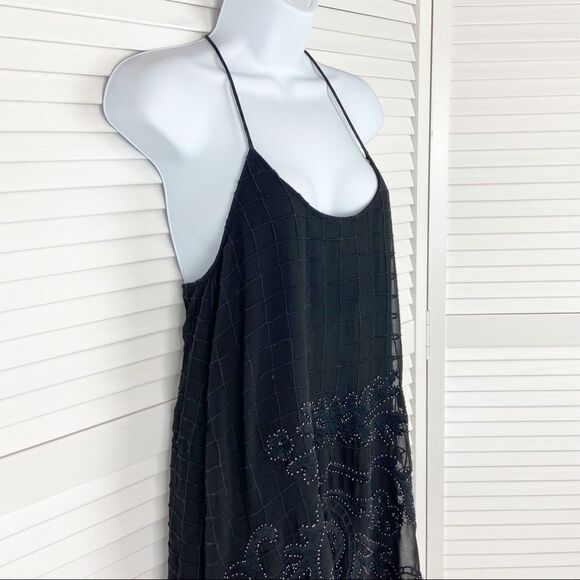 Urban Outfitters Staring at Stars Black Beaded Open Back Dress | Size Small - Picture 4 of 10